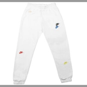 NIKE SPORTSWEAR ESSENTIALS+ FLEECE PANTS IN WHITE Mens Size Small